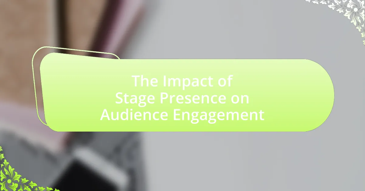 The Impact of Stage Presence on Audience Engagement • kingcharles3play ...