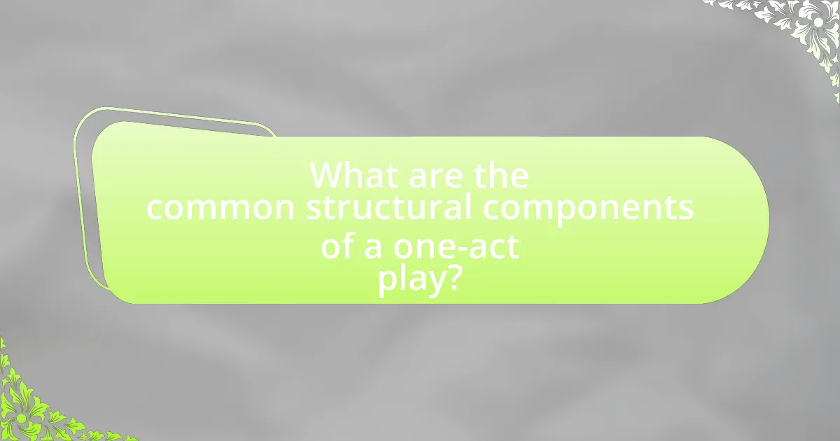 What are the common structural components of a one-act play?