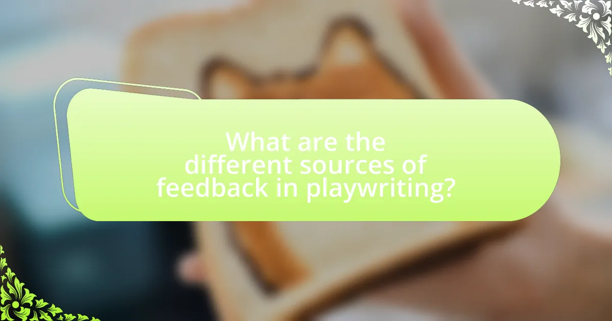 What are the different sources of feedback in playwriting?