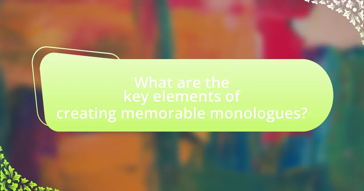 What are the key elements of creating memorable monologues?