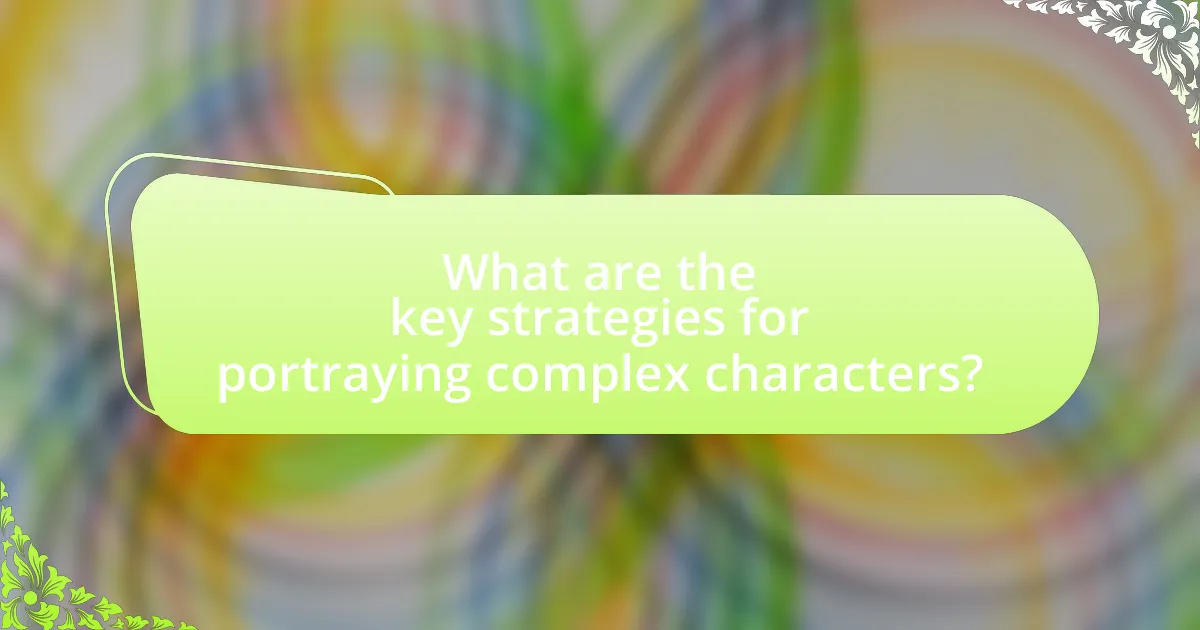 What are the key strategies for portraying complex characters?