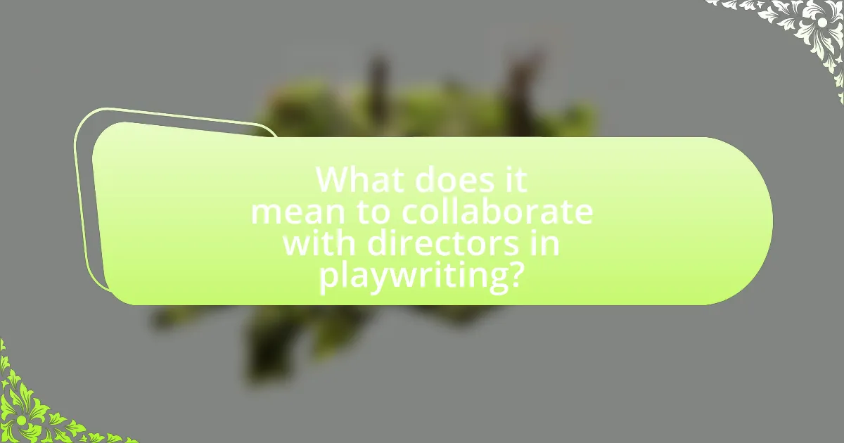 What does it mean to collaborate with directors in playwriting?