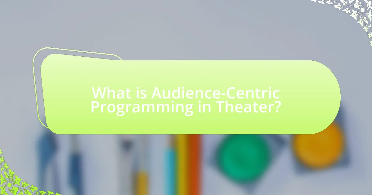 What is Audience-Centric Programming in Theater?