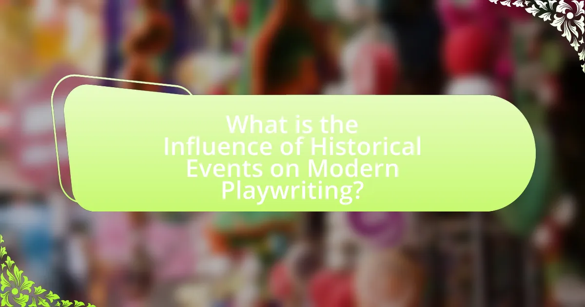 What is the Influence of Historical Events on Modern Playwriting?