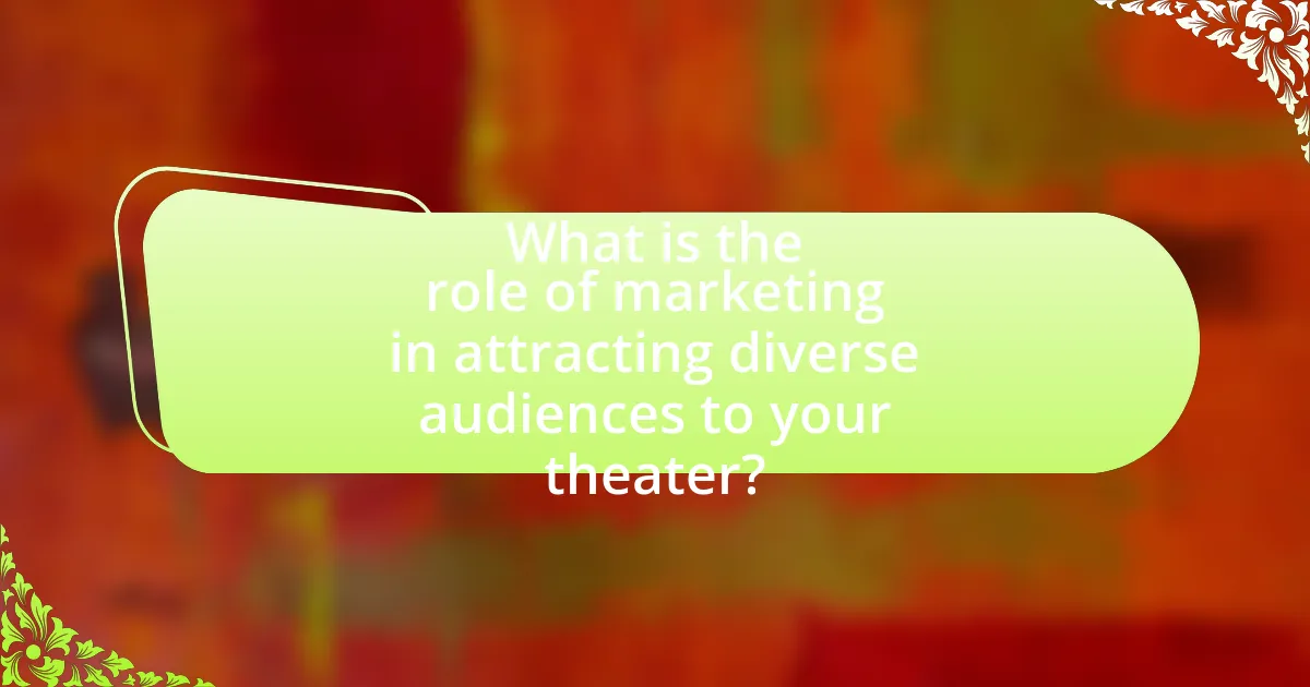 What is the role of marketing in attracting diverse audiences to your theater?